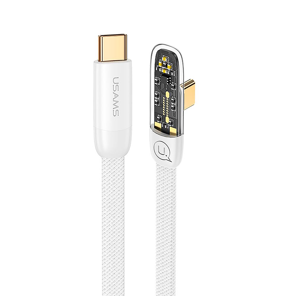 Cable celular rápido USAMS Type-C a Type-C 100w 1.2m Blanco